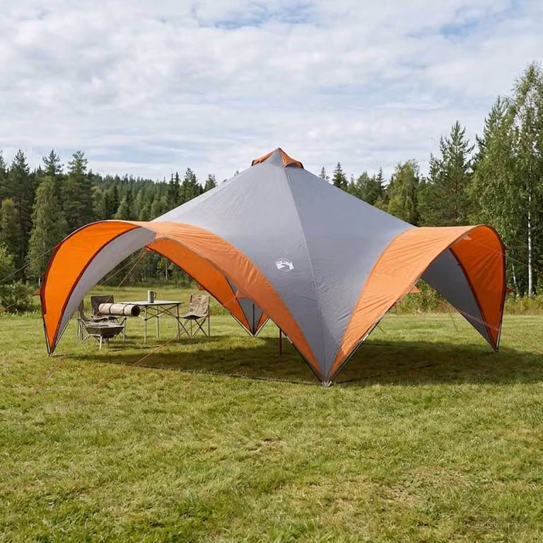Tenda Party vidaXL Grigio e Arancione L/P/H: 600 x 600 x 400 cm