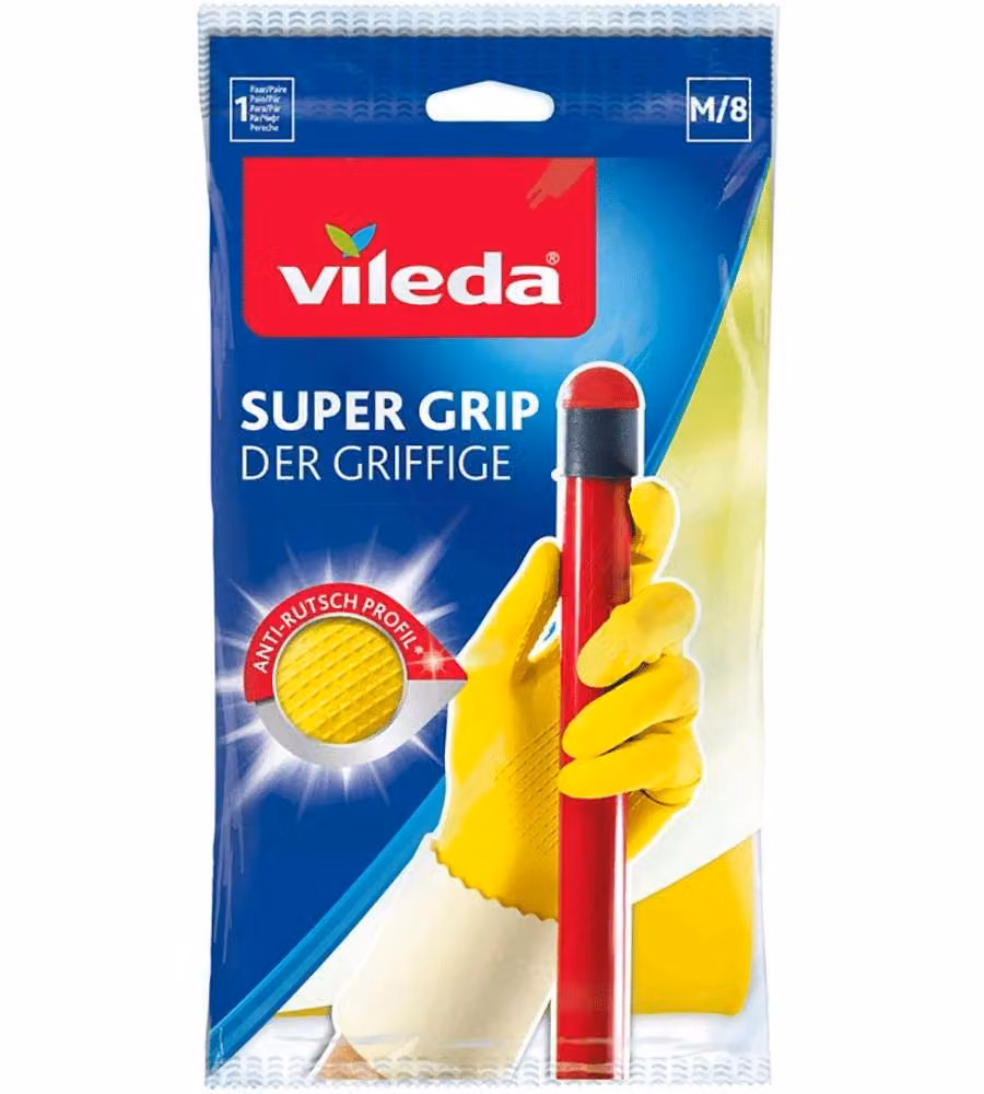 Vileda Guanti Universali M Beige Impermeabili Riutilizzabili ComfortPlus