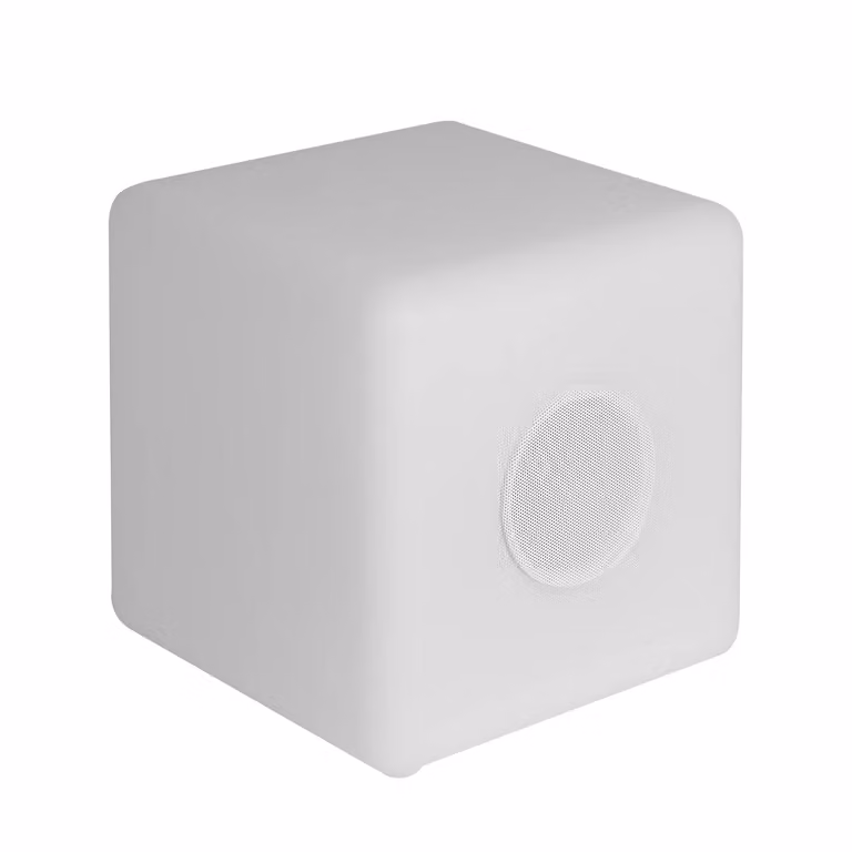 DICTROLUX MooNy Lampada LED Ricaricabile Multicolor con Speaker Bluetooth, Design a Cubo Moderno per Interni ed Esterni, L/P/H: 20 x 20 x 20 cm