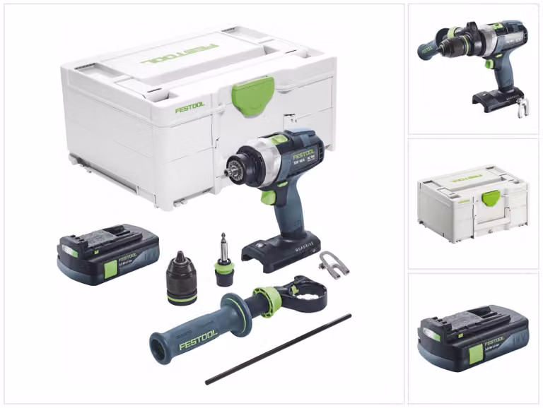 Trapano avvitatore a batteria Festool TDC 18/4 I-Basic 18 V 75 Nm brushless + 1x batteria ricaricabile 3,0 Ah + systainer - senza caricatore