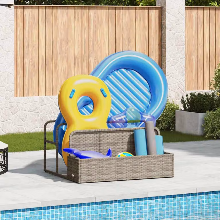 vidaXL Galleggiante a Bordo Piscina Grigio Chiaro L: 110 cm, P: 100 cm, H: 57 cm
