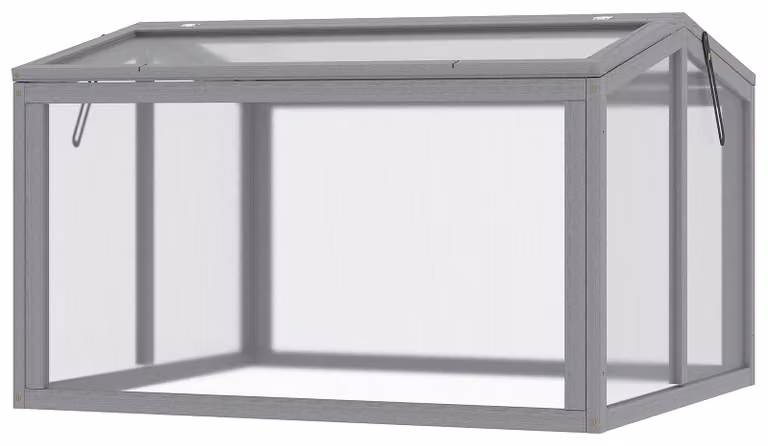 Serra da giardino Outsunny, ideale per la coltivazione precoce, con struttura in legno e copertura in policarbonato