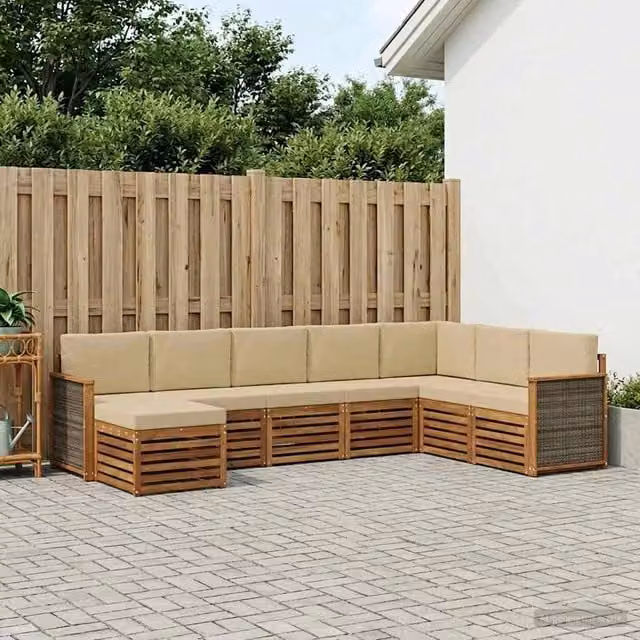 Set di divani da esterno 8 pz Naturale 3384709