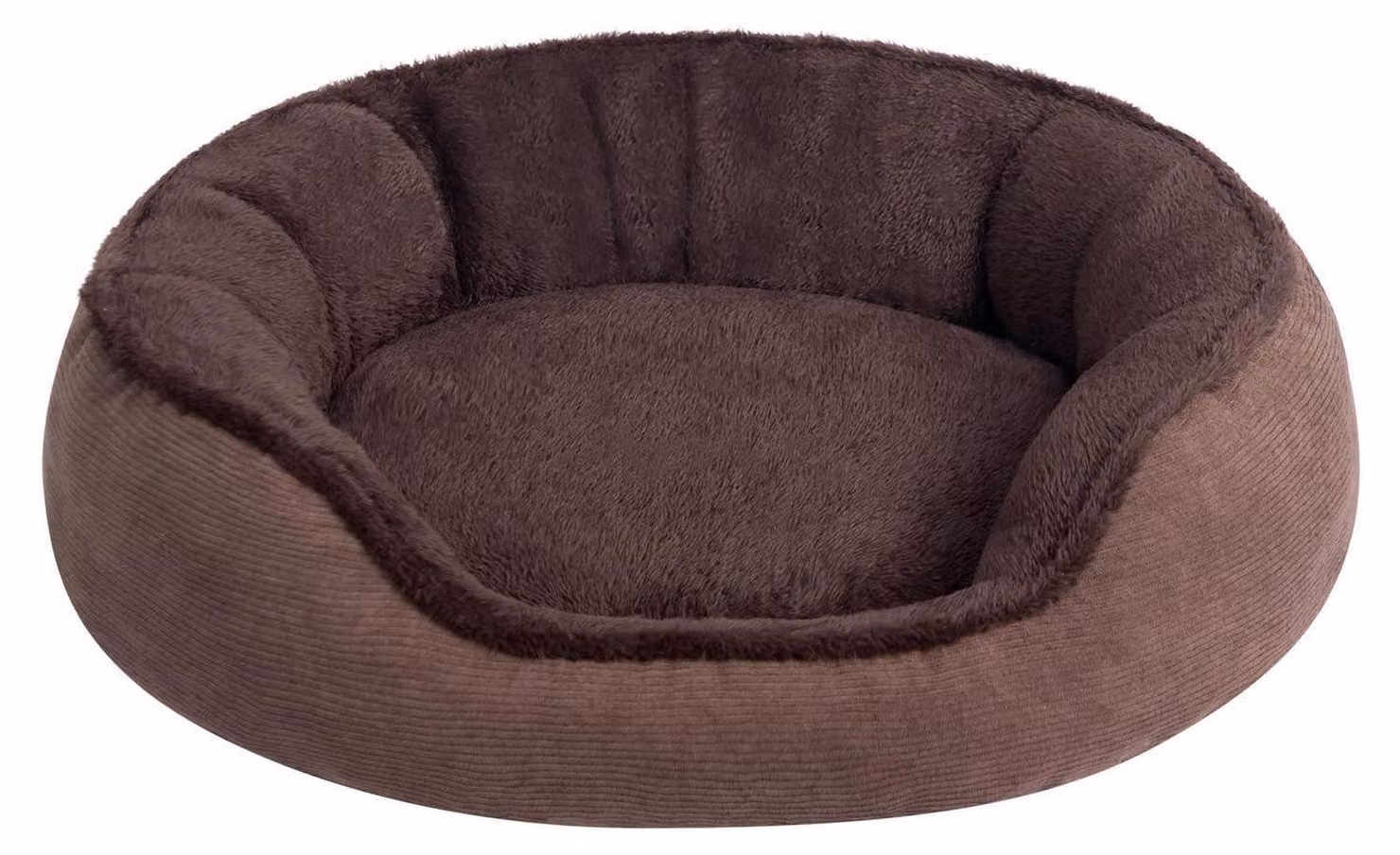 Cuccia per gatti, piccola cuccia per cani, forma rotonda, colore caffè, dimensioni 55x50x15 cm