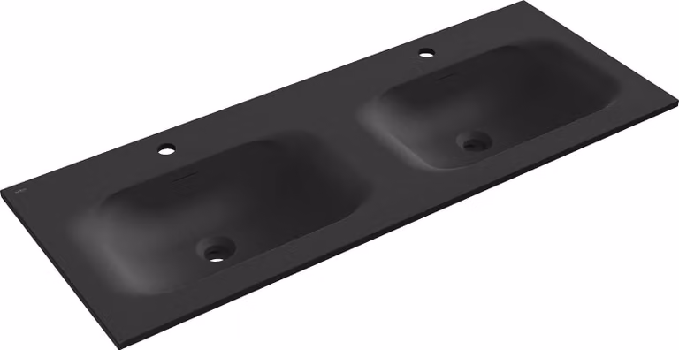 Mexen Vela lavabo incassato doppio 121 x 46,5 cm, nero opaco - 25231271D