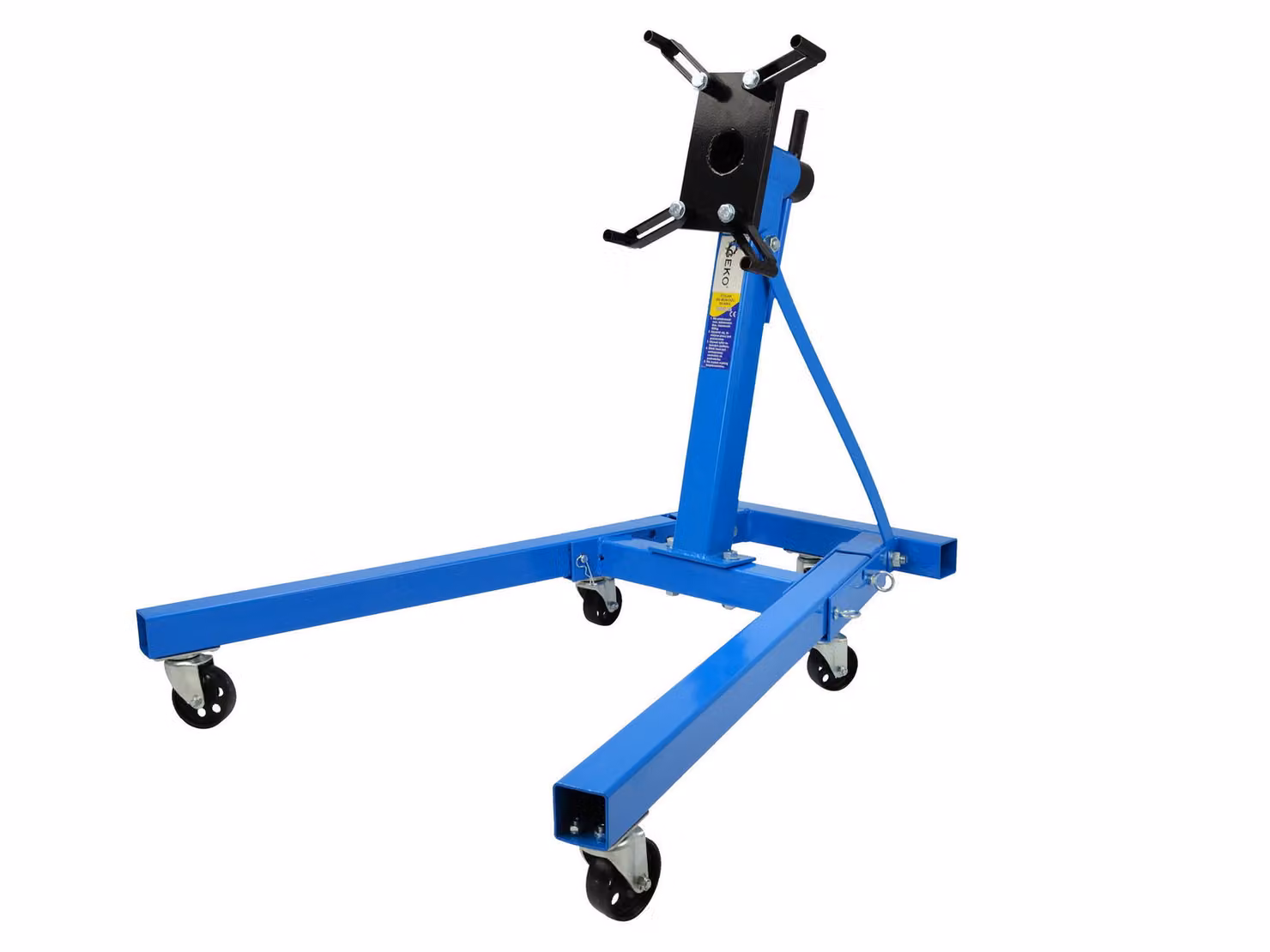 Cavalletto porta motore girevole, supporto per cambio, gambe pieghevoli, rotazione 360 gradi, 4 bracci di montaggio carrello professionale carico massimo 900 kg GEKO