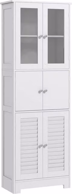 Mobile Colonna Bagno Giordanoshop Bianco con 3 Armadietti L/P/H: 60 x 30 x 170,5 cm – 1