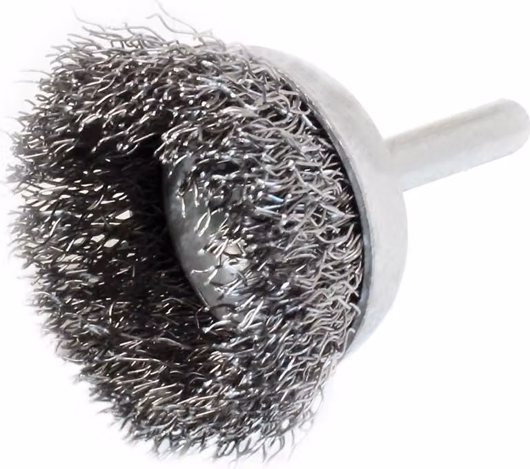 Spazzola metallica circolare per trapano, con gambo,abrasiva per la rimozione della ruggine dal metallo, scorie di saldatura, sporco grasso 25X6 mm