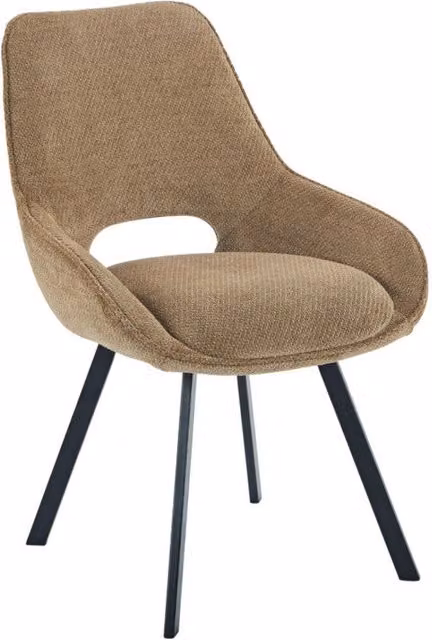 Set di 4 Sedie Krystal In Tessuto Marrone Dimensione 63x57x82cm