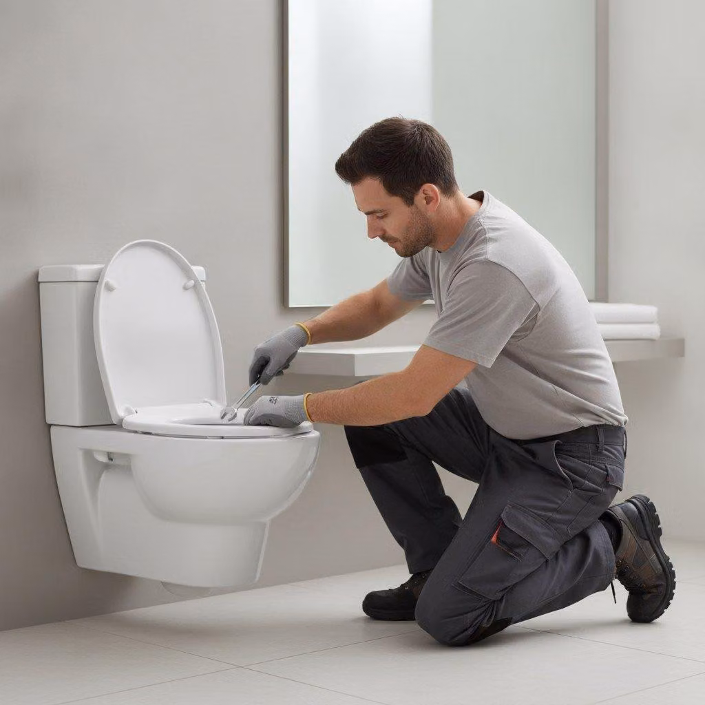 Hamberger Sanitary WC-Sitz TUBE weiß mit Takeoff befestigung aus Edelstahl
