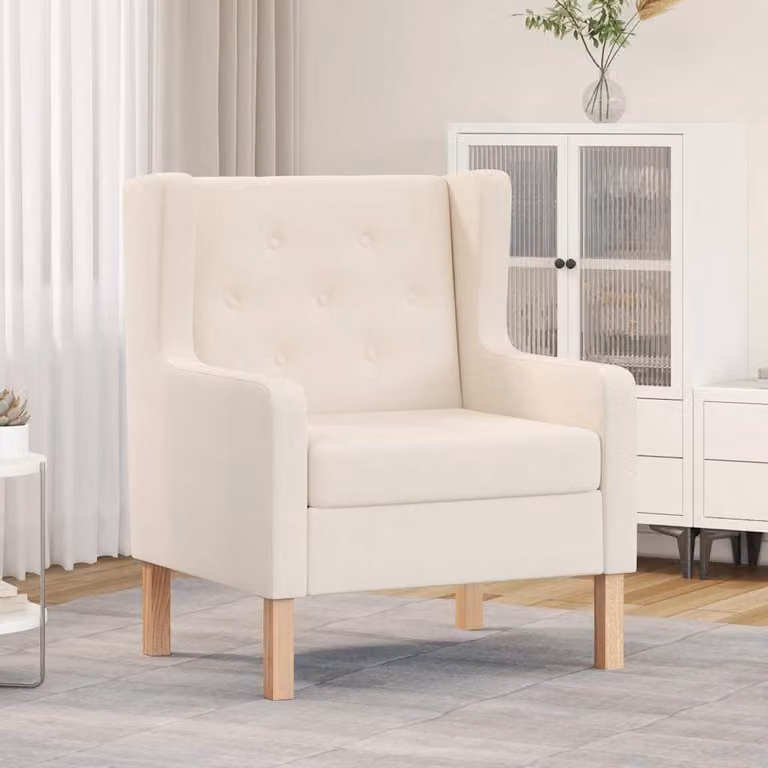 Maison Exclusive - Poltrona Bianco Crema in Tessuto
