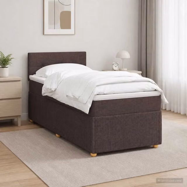 Letto box spring vidaXL con materasso ibrido e base contenitore, con illuminazione sottostante e porta USB, L/P: 90 x 190 cm, Multicolore