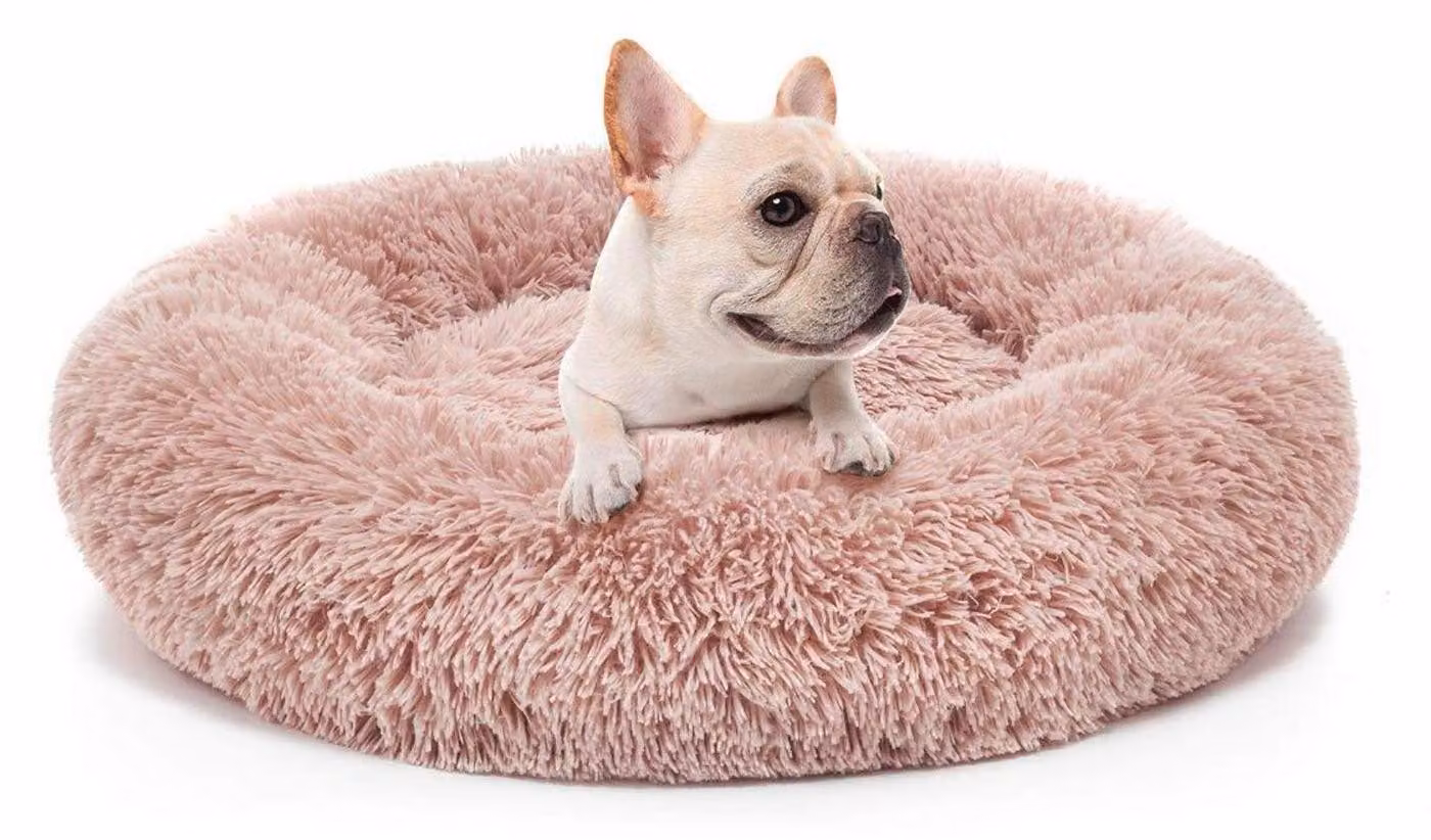 Cuccia ortopedica per cani, in ecopelle, a forma di cerchio, con cuscino, marca M Rose