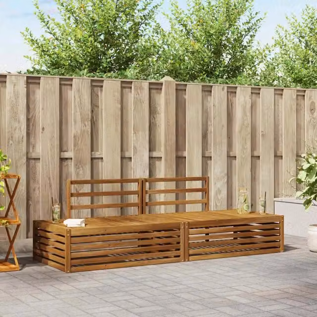 Set di divani da esterno-Sofa da giardino Naturale 203,5 x 83 x 73 cm