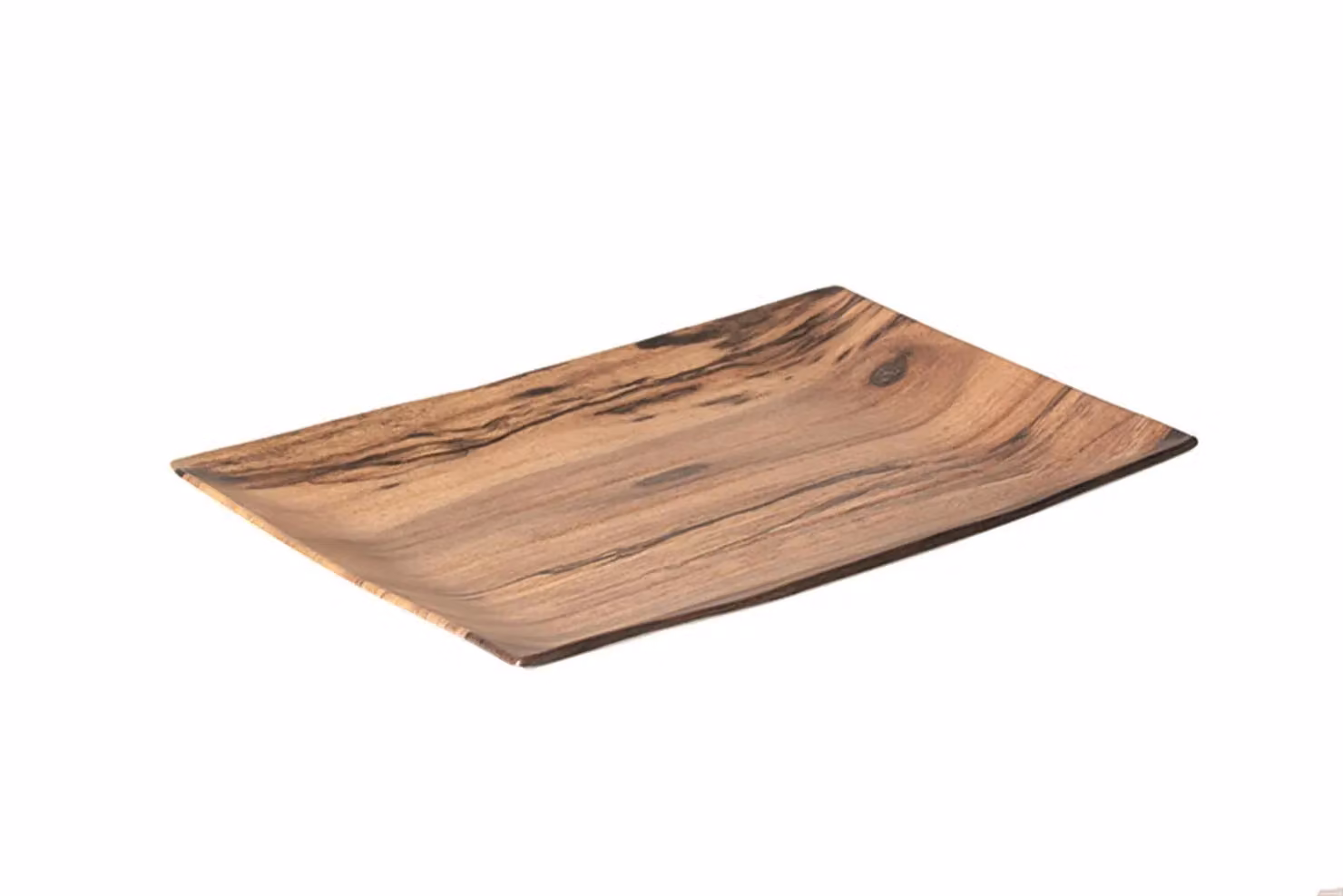 Vassoio Rettangolare Effetto Legno, Cm 34,5X22X3, 8 pezzi