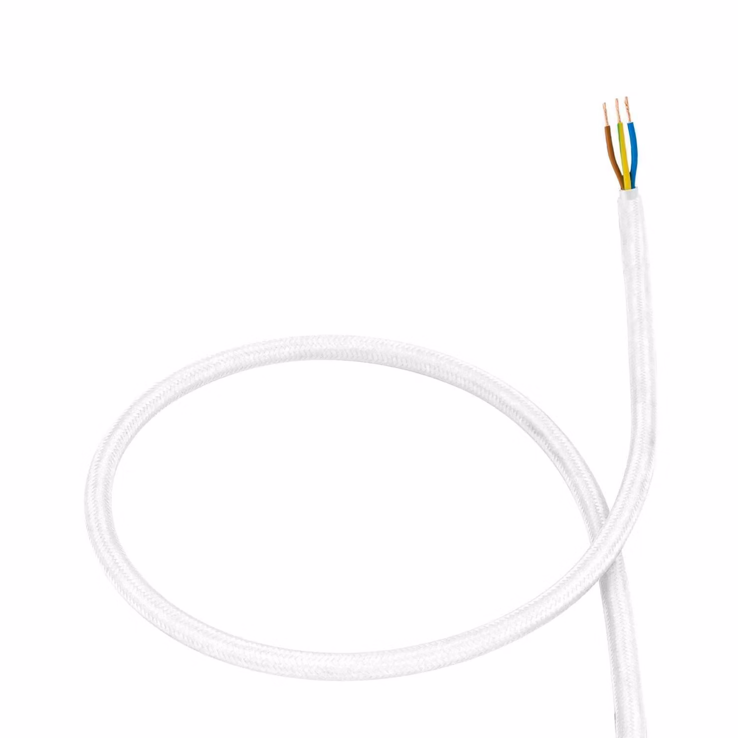 Cavo elettrico tessile bianco 8 m