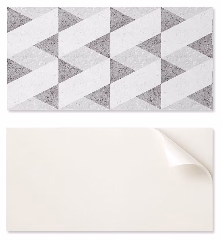 Pannello decorativo in vinile autoadesivo con stampa, dimensioni 100x50 cm, motivo geometrico a contrasti