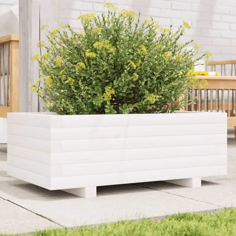 Fioriera da giardino vidaXL in legno di pino bianco L: 70 cm, P: 40 cm, H: 26,5 cm