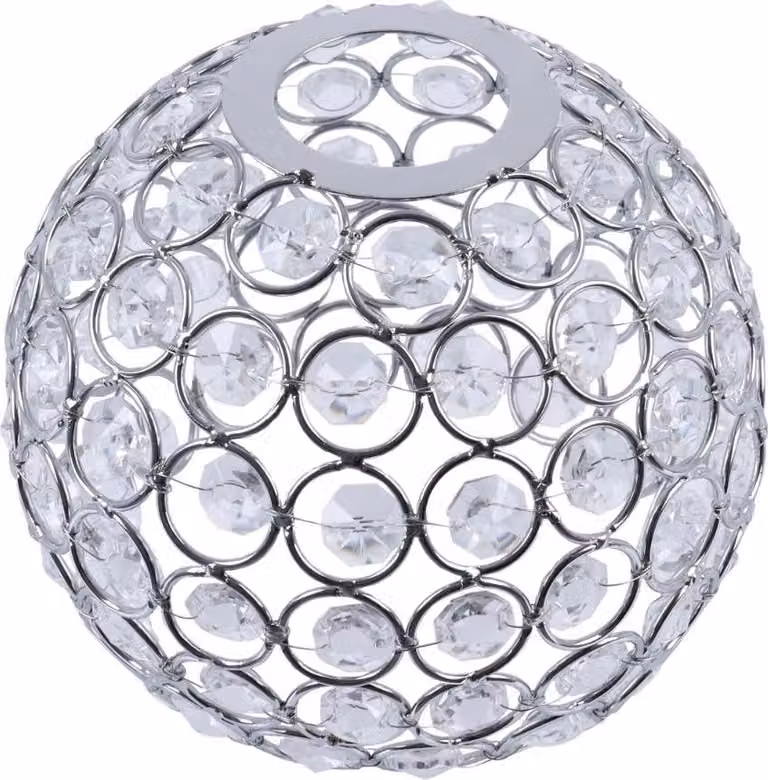 Paralume Crystal Chrome Sfera 14 cm – elegante paralume in vetro per un'illuminazione raffinata degli ambienti