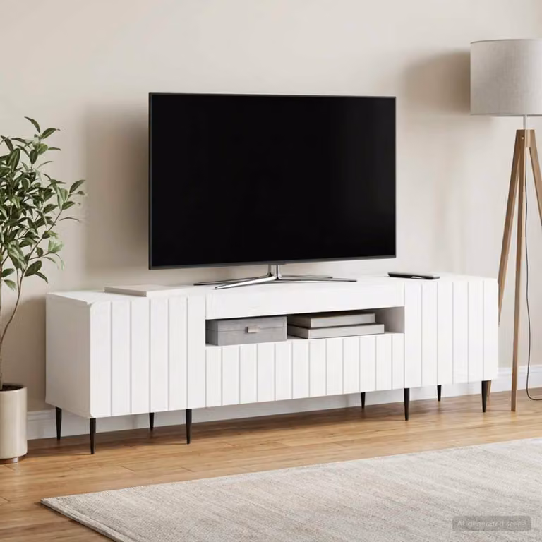 Mobile TV LED vidaXL ZWOLLE Bianco con illuminazione integrata L 153 x P 35 x H 43 cm