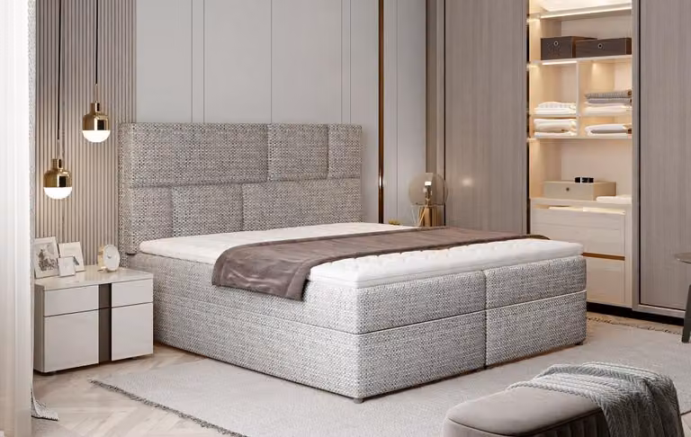 Luxus Designer Polsterbett Bett Betten Designerbett Boxspring Textil 180x200