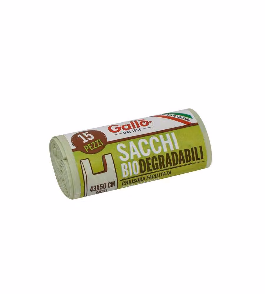 Sacco Immondizia Bio Manici 43X 50 G 8 Pz 15 Gallo