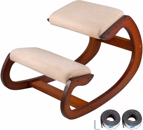 Sedia ergonomica inginocchiata VEVOR in legno di betulla marrone per casa e ufficio