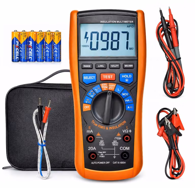 Multimetro di isolamento, 1000V, 2000MΩ, True RMS, 2-in-1