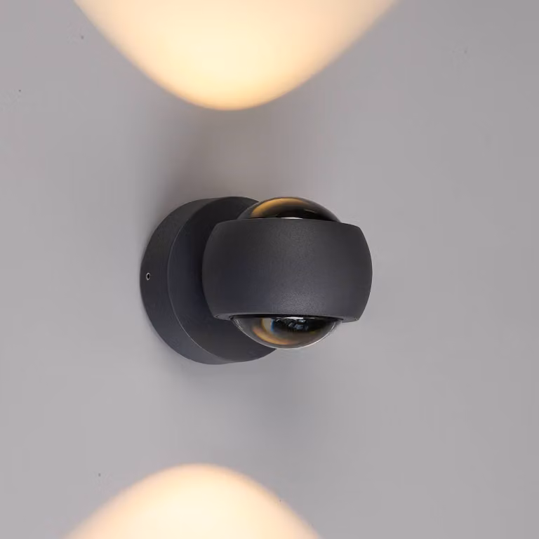 LCD Applique da esterni a LED 5170, dimmerabile, Nero, Alluminio, Moderno, Applique LED da esterni