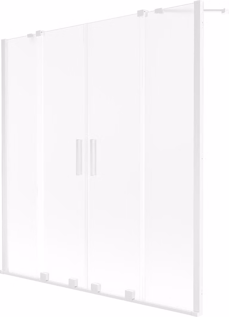 Mexen Velar Duo paratia vasca da bagno scorrevole a 2 ante 160 x 150 cm, ghiaccio, bianco - 896-160-000-32-20