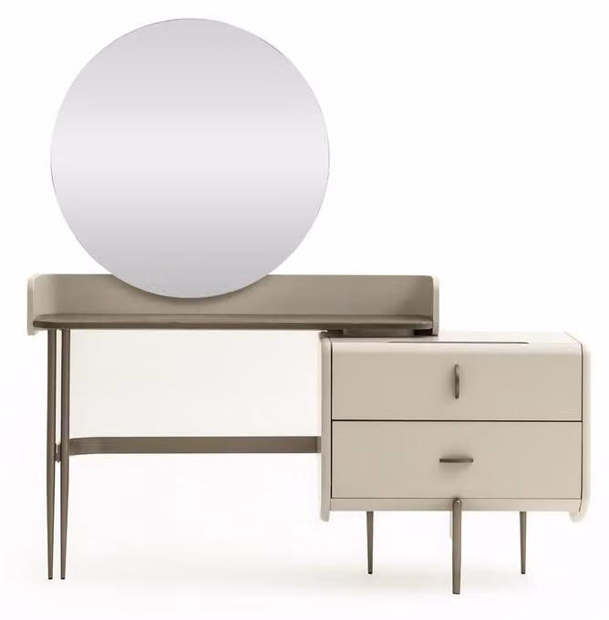 Schminktisch mit Spiegel Schlafzimmer Kosmetiktisch Schubladen Beige Möbel