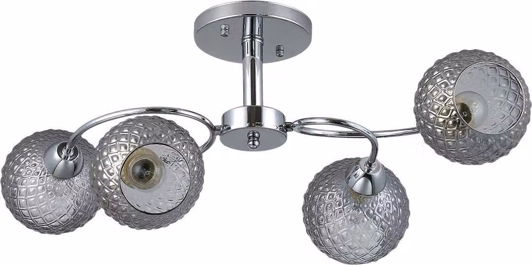 Lampada da soffitto Oakland cromata 4xGU10x60W in vetro, dimensioni: 26x66x36 cm, IP20, Milagro