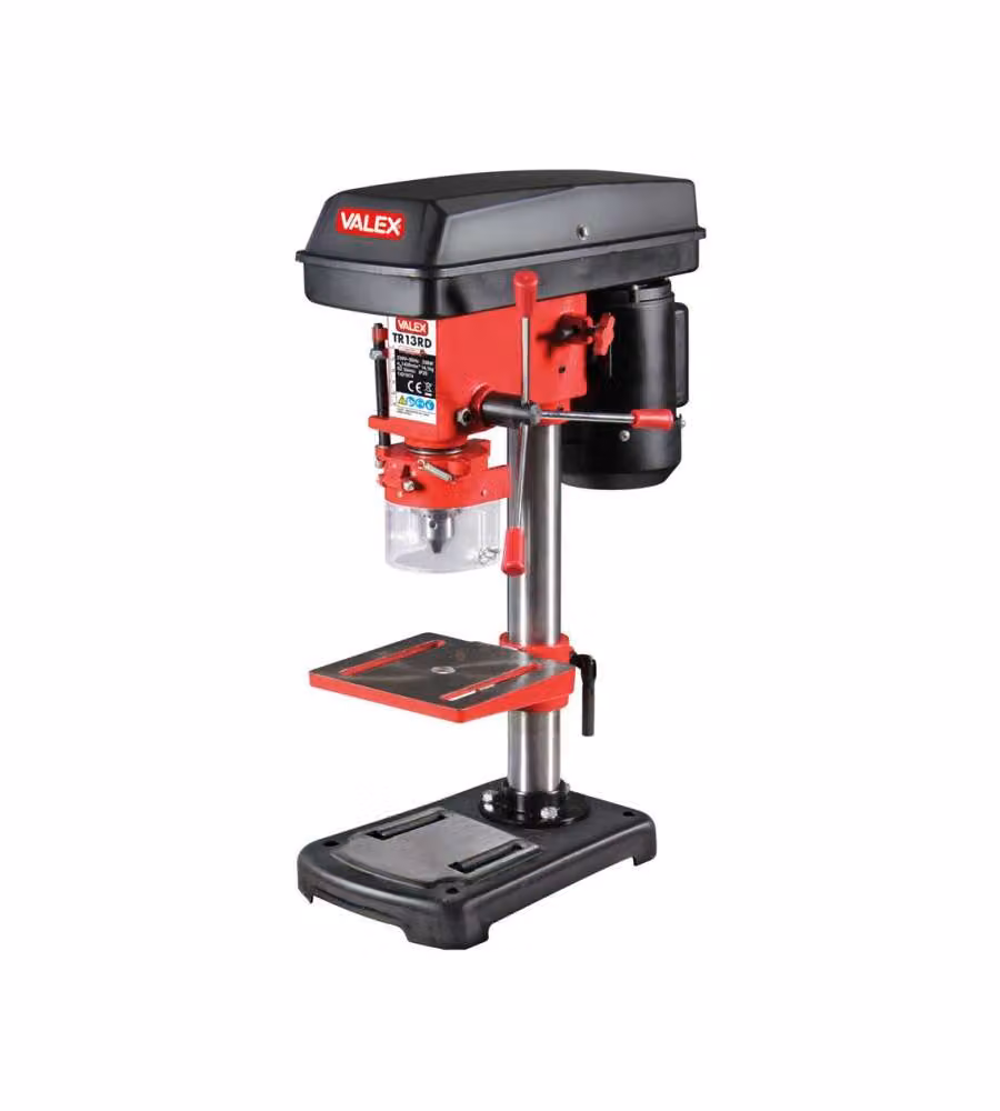 Valex Trapano a Colonna da Banco 350W TR13RD Nero e Rosso Inclinabile 45° – 1