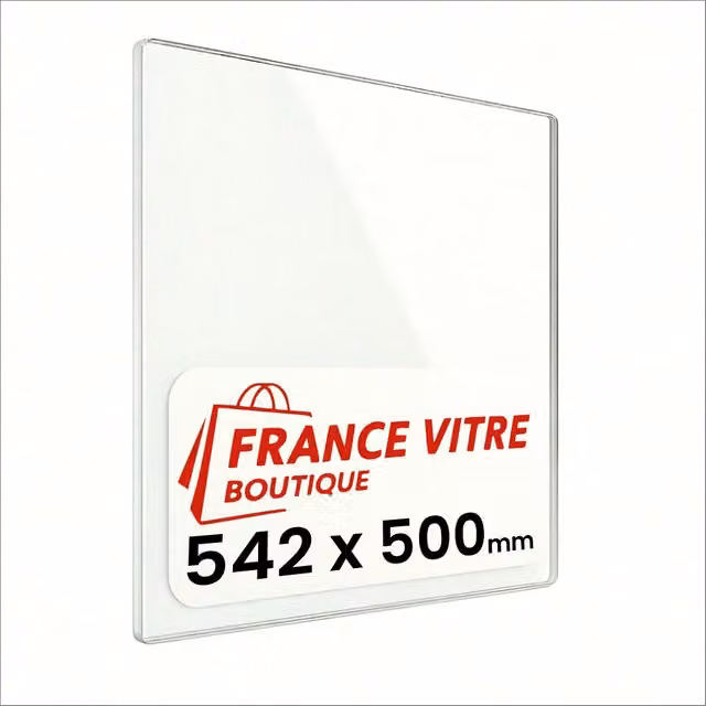 542 x 500 x 4 mm - Vetro per stufa a legna - vetro camino di ricambio - vetro per caminetto resistente al fuoco - France Vitre