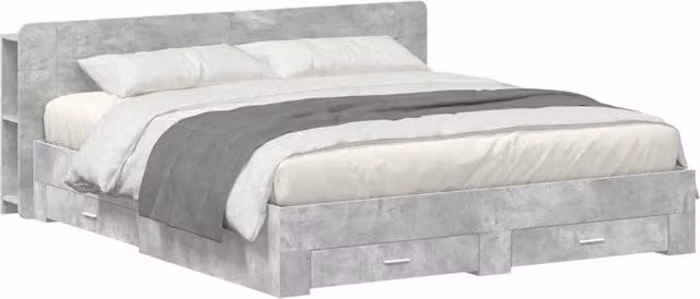 Telaio del letto con storage Grigio Cemento 200 x 200 cm 3433796