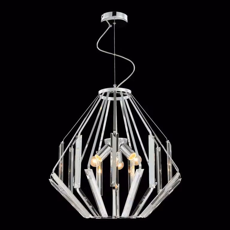 AMARA lampada a sospensione 3xE27/40W, argento/chiaro, Ø: 56 H: 120 cm, attacco E27, dimmerabile