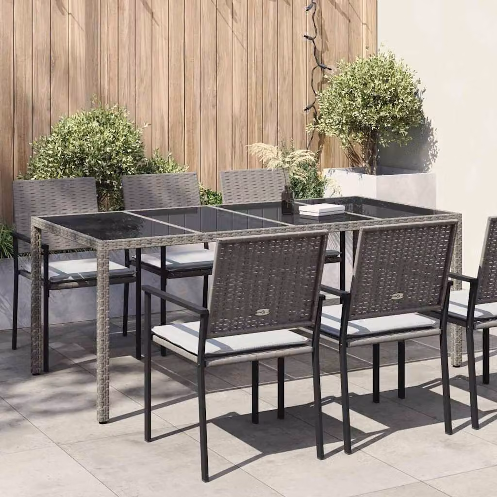vidaXL Tavolo da giardino quadrato in polyrattan grigio resistente ai raggi UV
