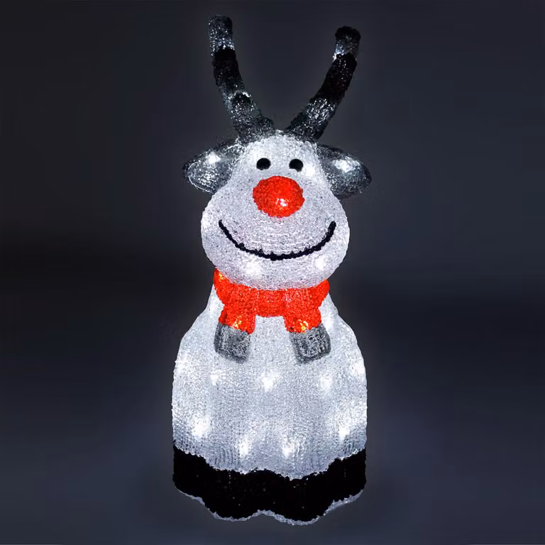 Alce in acrilico 45 LED bianco freddo per illuminazione esterna con funzione timer