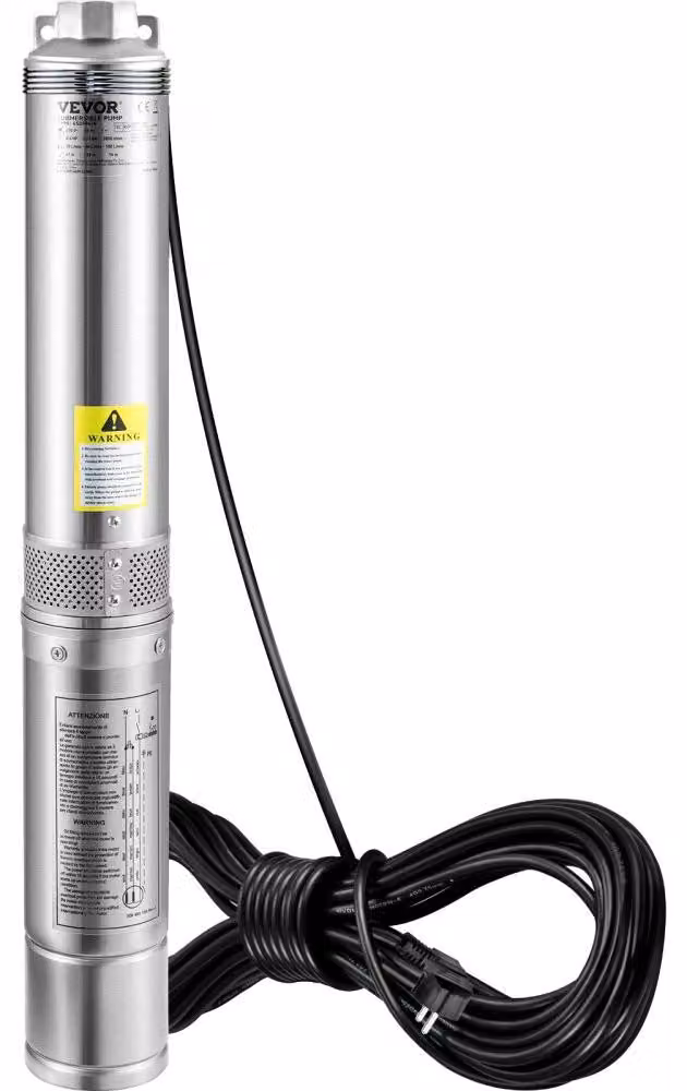 Pompa sommergibile profonda, 3 pollici - Potenza: 750 W - Portata: 100 litri/minuto