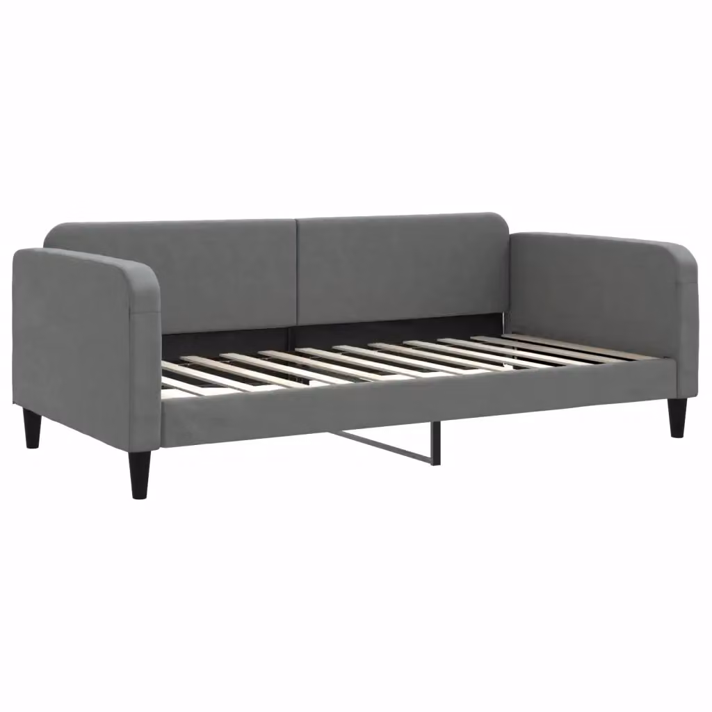 Letto da giorno moderno vidaXL in tessuto grigio con struttura imbottita L: 110 cm, P: 110 cm, H: 75 cm – 2