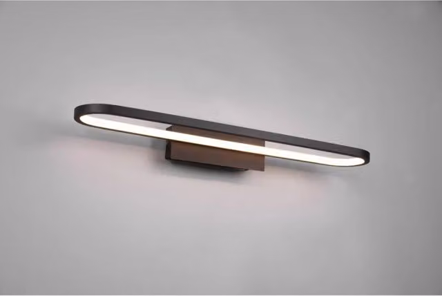 Lampada LED da specchio moderna Gianni Trio Leuchten colore nero con protezione IP44 per bagno