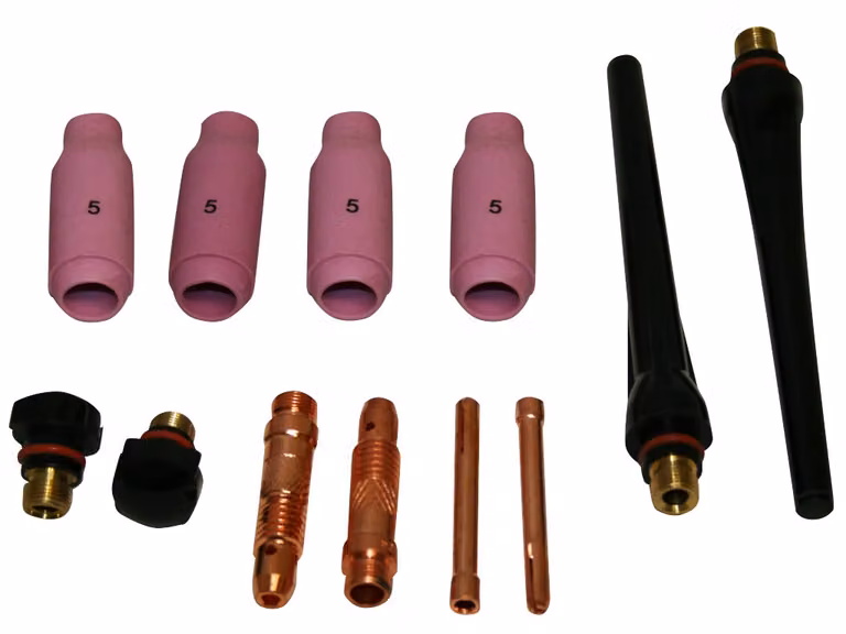 Varan Motors - kittigWP17-5 Set di accessori per torce per saldatura TIG WP17, WP18, WP26, SR9, SR17, SR20, SR25, SR26