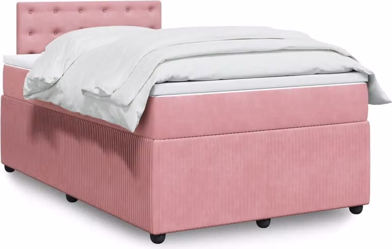 Maison Exclusive - Letto boxspring con materasso Rosa 120x200 cm Velluto