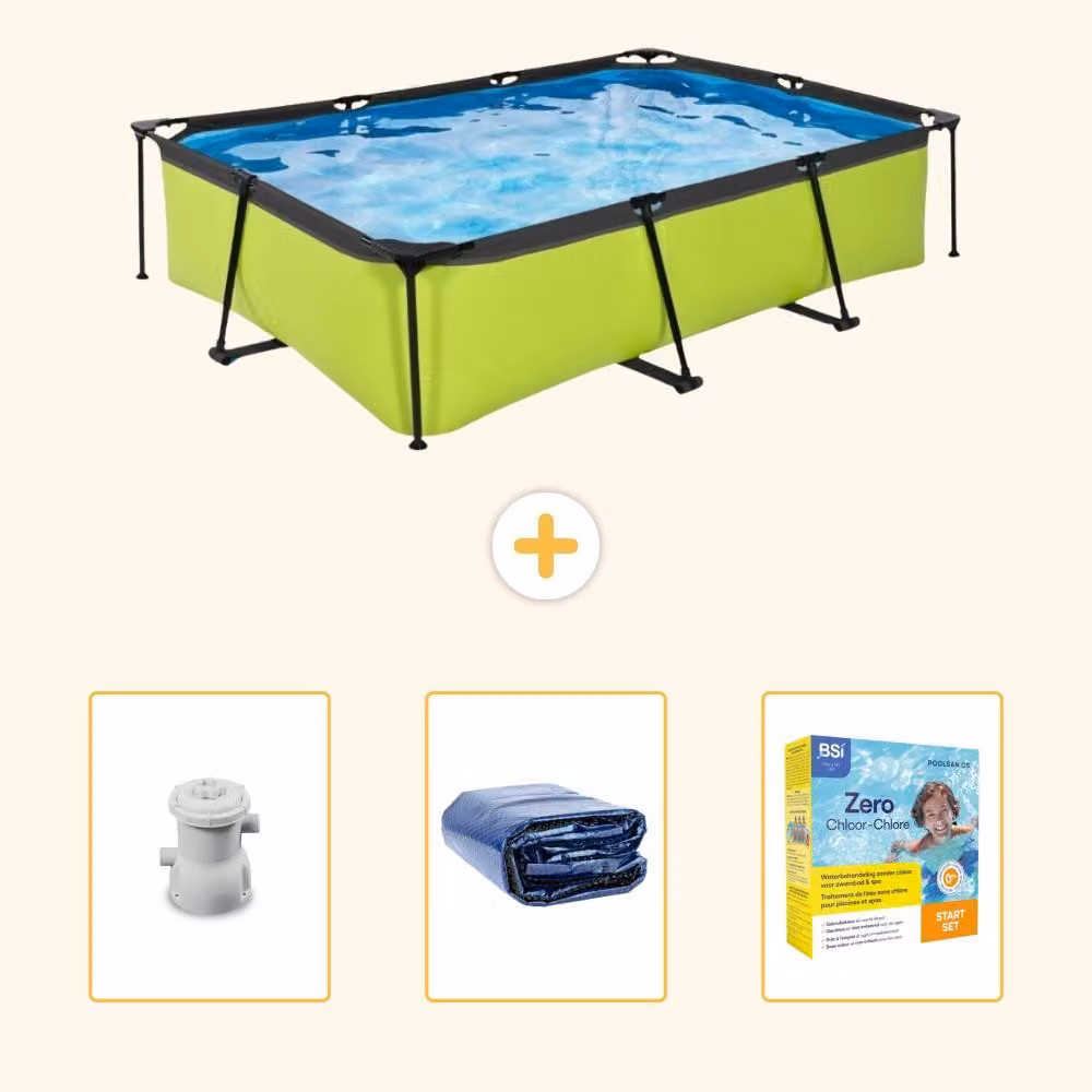 Piscina fuori terra rettangolare - 300x200x65 cm - 4 pezzi - SCB70