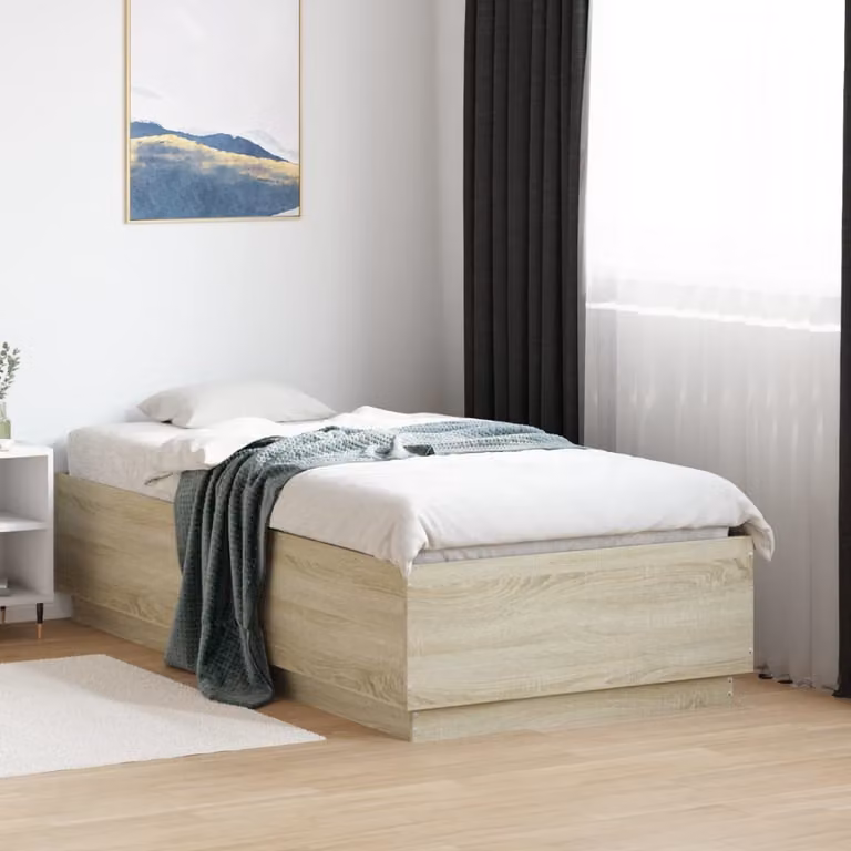 Giroletto vidaXL in legno multistrato color Rovere Sonoma, dimensioni 90 x 190 cm