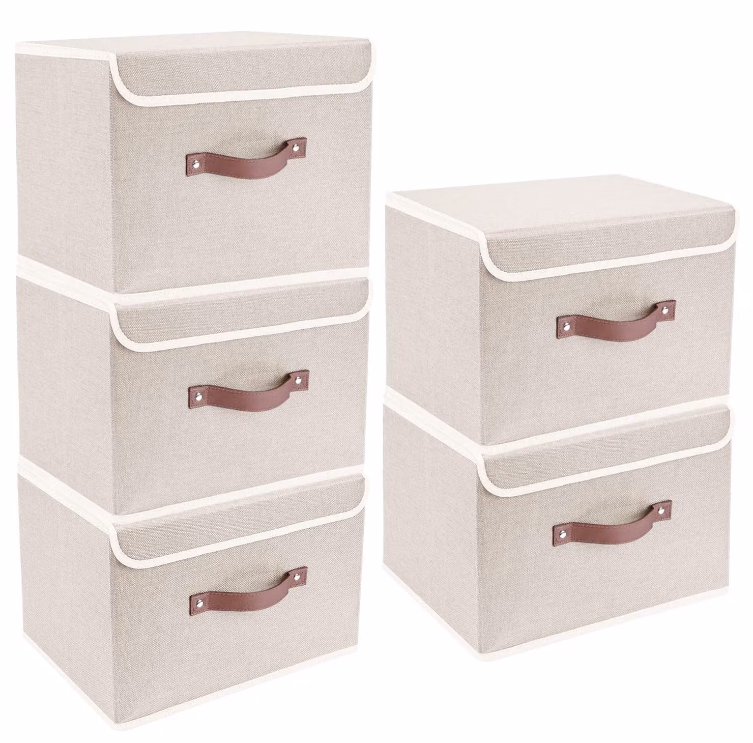 Set di 5 contenitori pieghevoli con coperchio