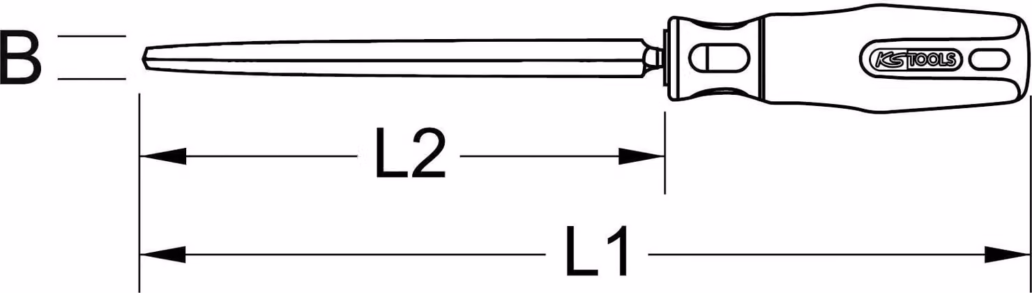 KS TOOLS Raschietto triangolare pieno, 300 mm ( 150.3245 )