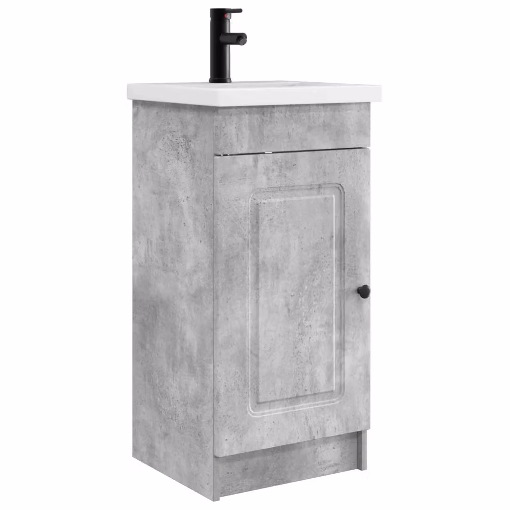 Mobile da bagno moderno vidaXL con lavabo, Grigio e Nero, L/P/H: 42 x 40 x 84,5 cm – 2