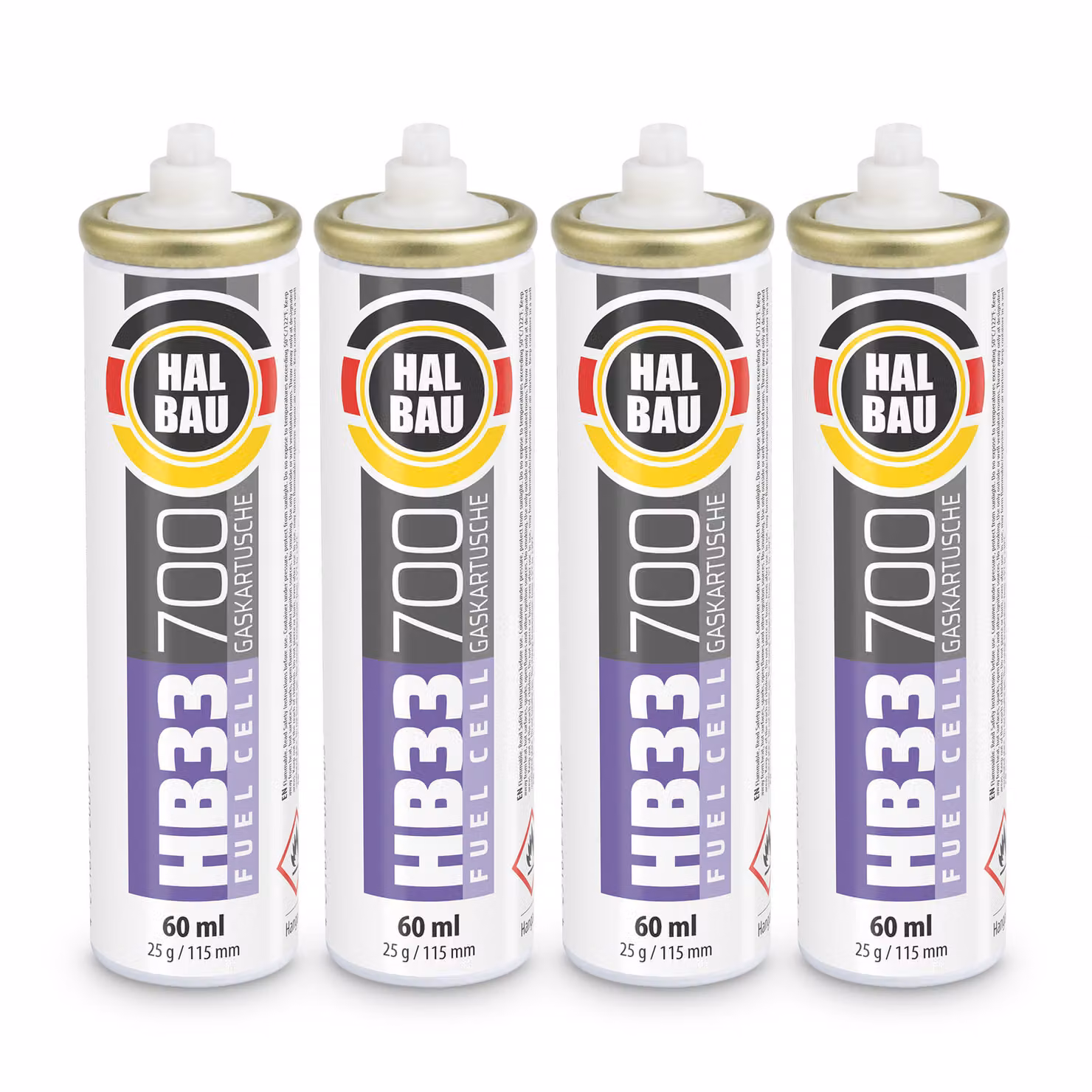 Cartuccia di ricambio per chiodatrice 4 pezzi 115mm 56ml HALBAU HB33