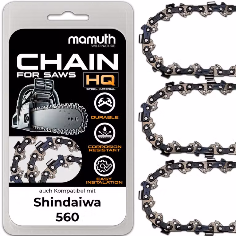 3 catene per motosega, lunghezza 45 cm, passo 1,5 mm, larghezza 0,325", 72 maglie, compatibili con Shindaiwa 560